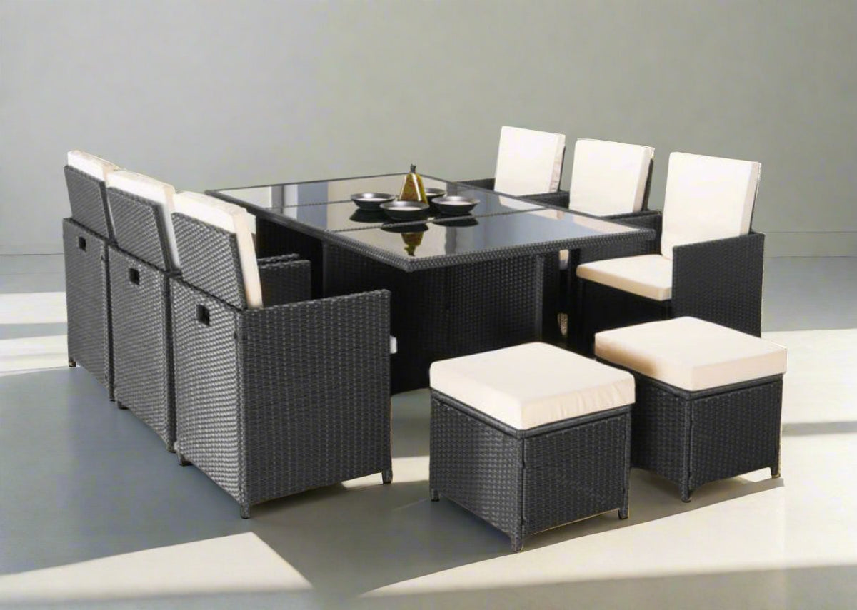 Black rattan cube on sale