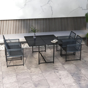 Five-Piece Metal Dining Set, with Folding Back Chairs