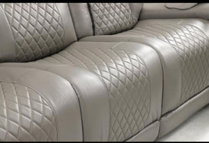 Tuscan Electric & Massage Leather Recliner Suite