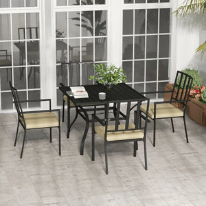 5-Piece Garden Dining Set with Cushions - Outdoor Patio Furniture