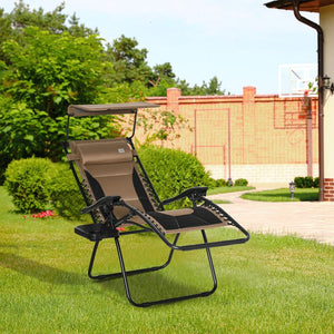 Folding Reclining Lounger Chair with Shade
