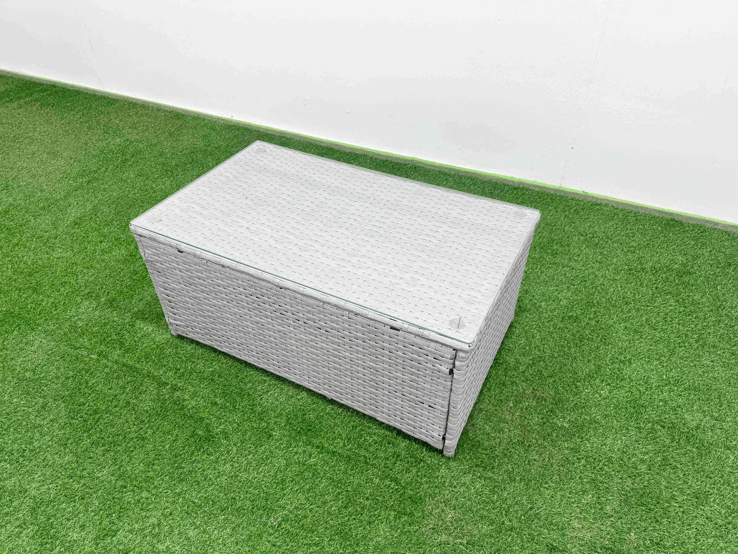 7-Seater PE Rattan Wicker Garden Furniture Set – Patio & Conservatory Sofa Set with Rectangular Coffee Table, 3-Seater Sofa, Love Sofa, 2 Stools, and Side Table