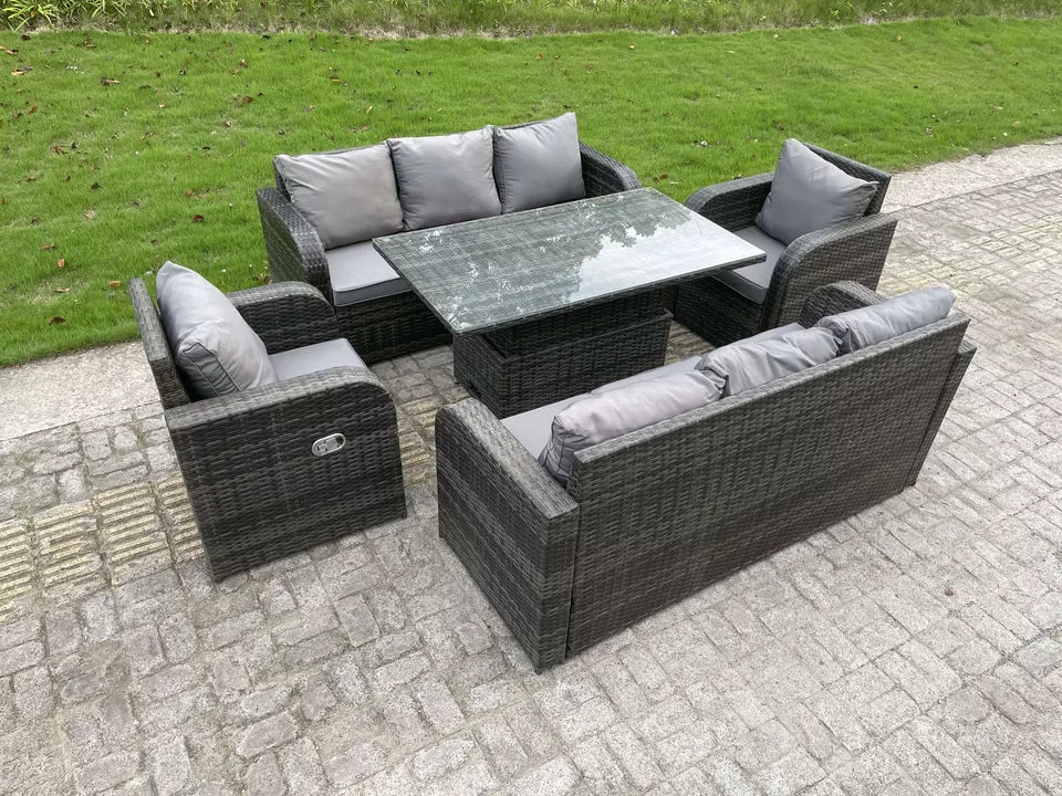 Manchester 8 Seater Rattan Garden Furniture Set Furnico Living