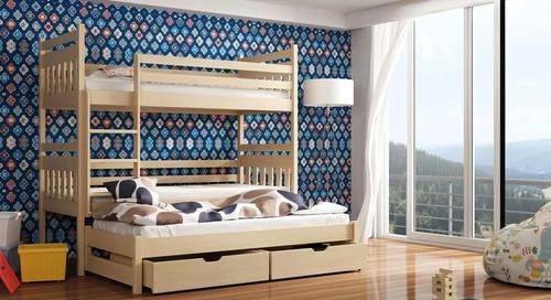 Seweryn Wooden Bunk Bed with Trundle and Storage