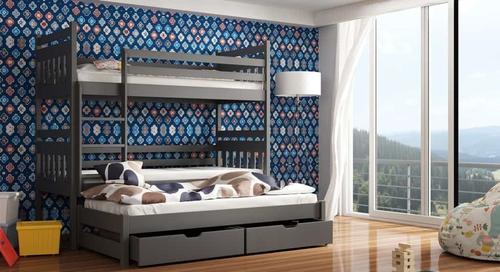 Seweryn Wooden Bunk Bed with Trundle and Storage