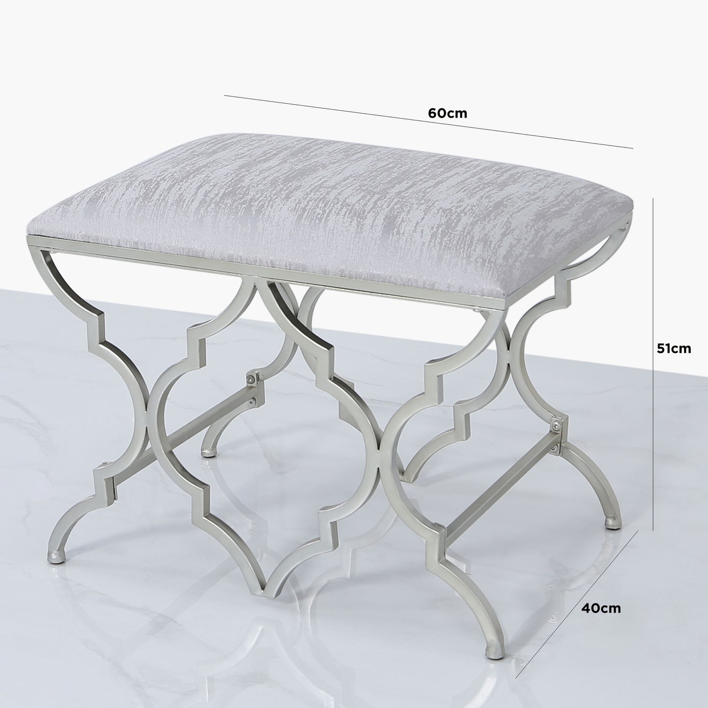 Silver Mirrored Casablanca Stool