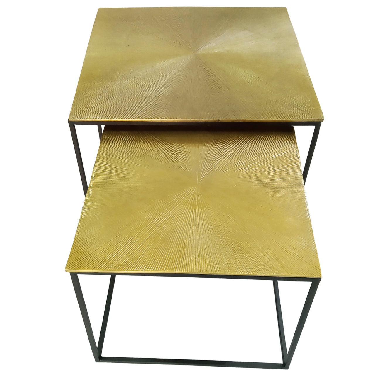 Amara Set of 2 Gold Square End Tables