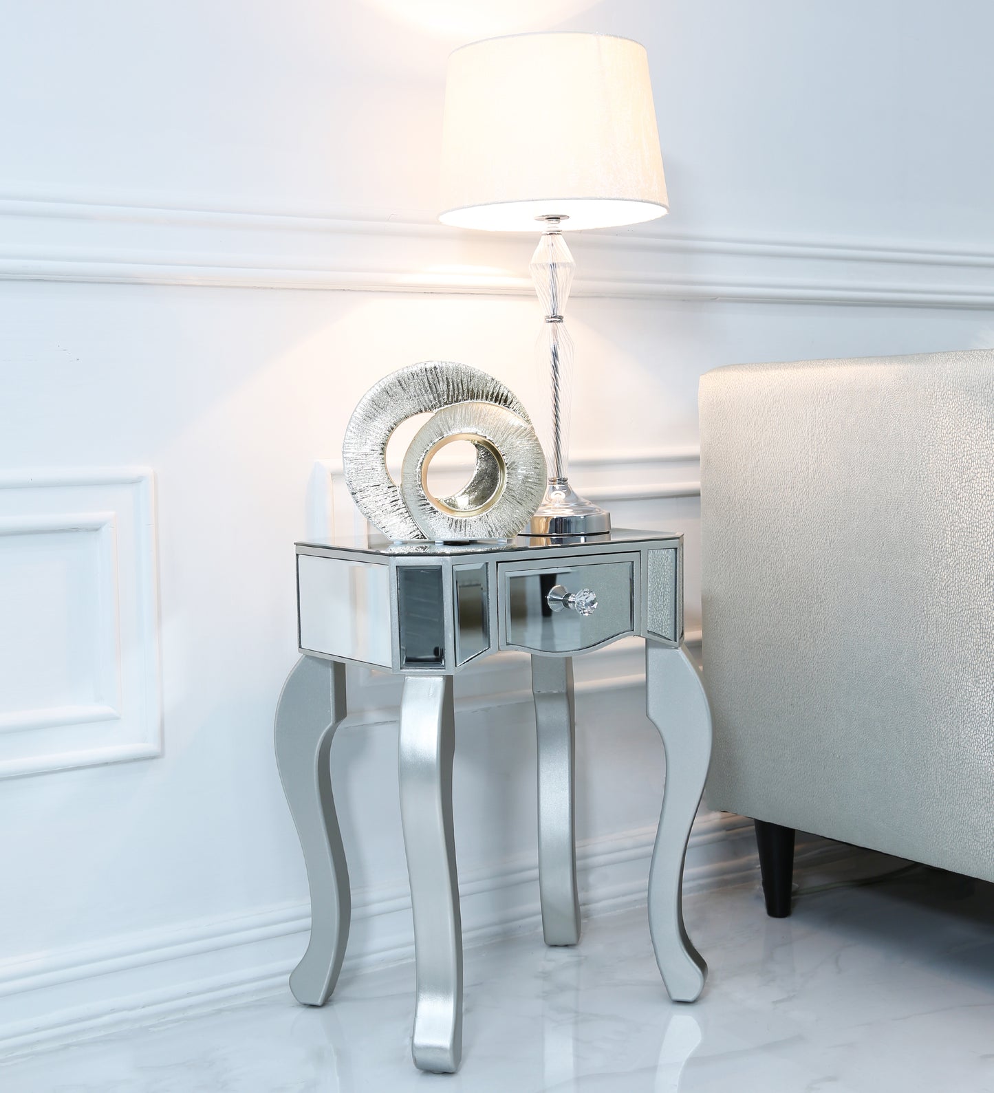 Sara End Table (Available in Silver and Champagne)