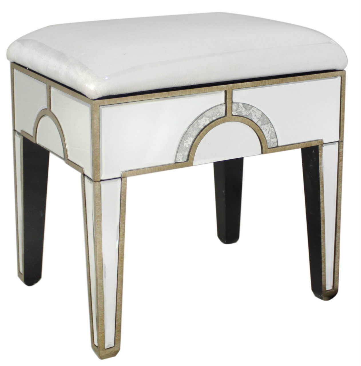 Geometric Antique Mirror Stool