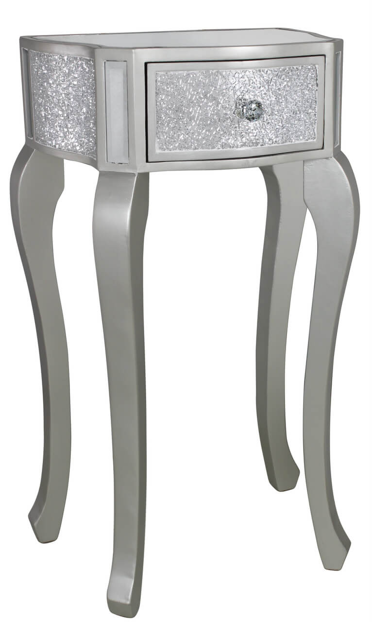 Silver with Champagne Trim End Table