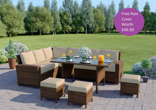 9 SEATER RATTAN GARDEN FURNITURE SOFA DINING TABLE SET CONSERVATORY OUTDOOR