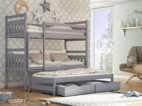 Seweryn Wooden Bunk Bed with Trundle and Storage