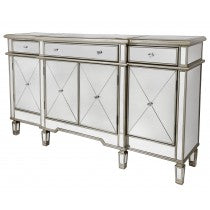 Modern Mirrored Cabinet with Gold Trim