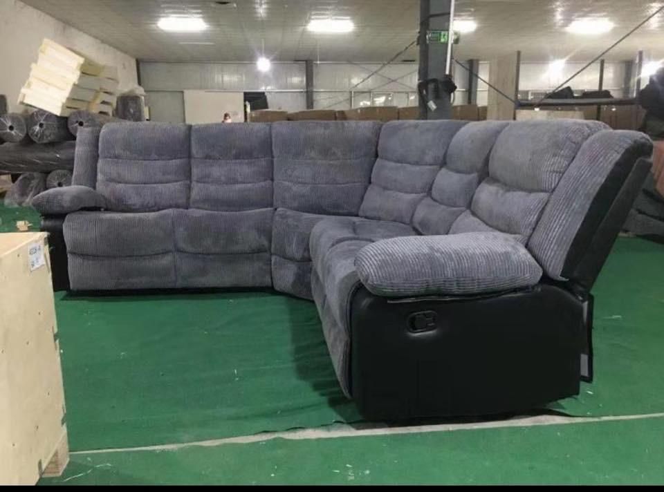 Rio Grey Recliner Sofa Fabric Recliner Sofa
