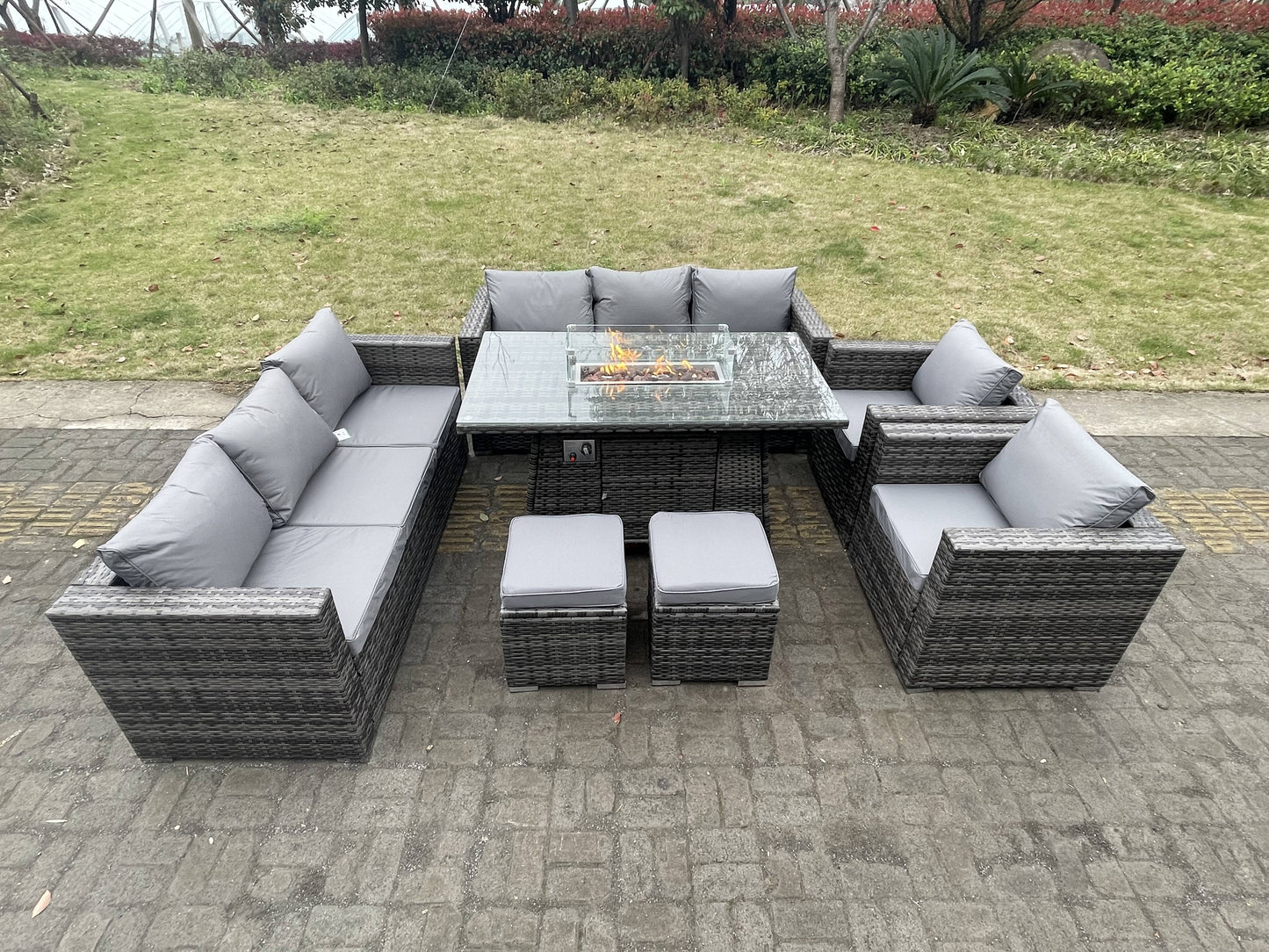 10-Seater Outdoor PE Rattan Garden Furniture Set