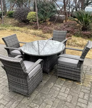 Cornwall Rattan Dining Set Table And Chair Sets Wicker Patio Outdoor 4 Chairs Plus Round Table