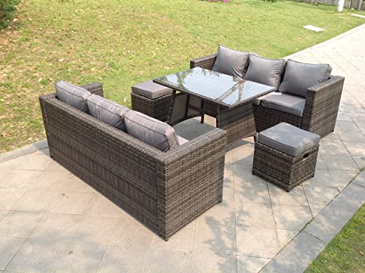 Leeds 8-Seater Rattan Lounge Sofa Set