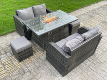 Fiji Outdoor Rattan Garden Furniture Set With Fire Pit