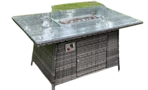Norwich Rattan Gas Fire Pit  Garden Dining Table