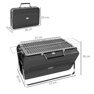 Metal Suitable-Style Portable BBQ Grill - Black