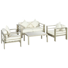 4 Pieces Outdoor Garden Furniture Set - Aluminium Frame Backyard Furniture