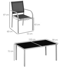 7 Piece Outdoor Garden Dining Set with Table and 6 Stackable Chairs