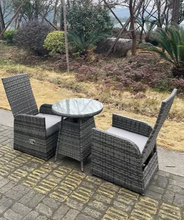 Bristol Outdoor Wicker Rattan Reclining Chair And Table Set Dining Sets 2 Seat Set (FREE RAIN COVER)