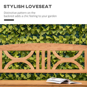 2-Seater Wooden Garden Bench - Outdoor Patio Loveseat