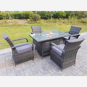 Derby Rattan Garden Set with Fire Pit