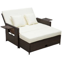 Rattan 2-Seater Sofa Sun Lounger Bed