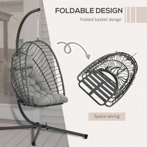 Outdoor Rattan Swing Chair with Cushion