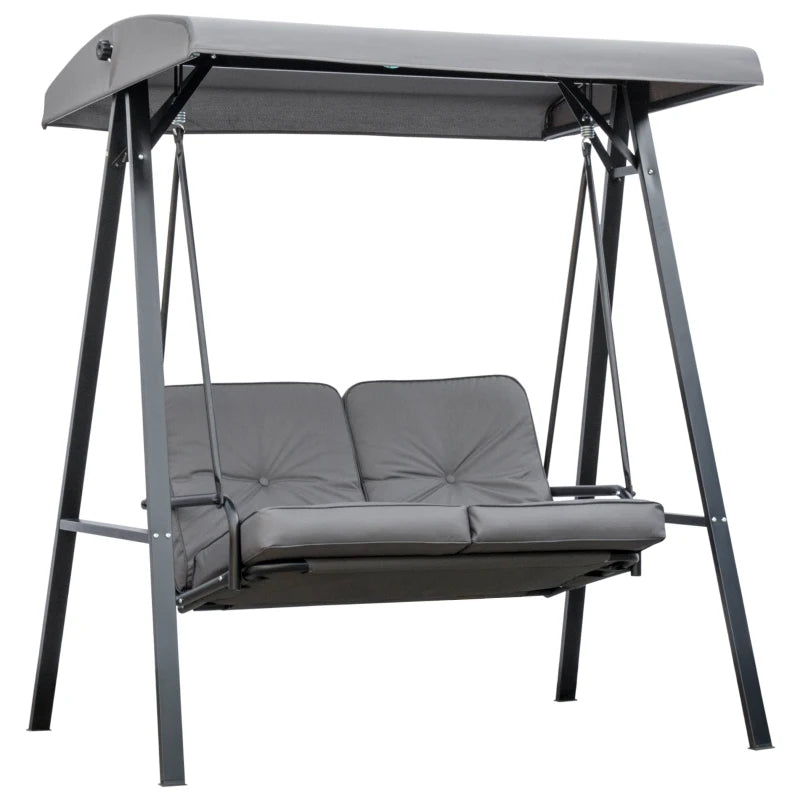 2-Seater Outdoor Swing Chair with Tilting Canopy
