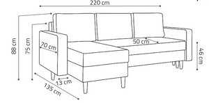 ANA CORNER SOFA BED