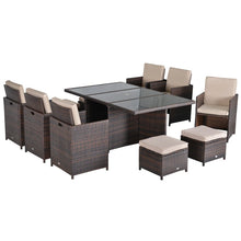 Outdoor 11pc Rattan Garden Furniture Patio Dining Set 