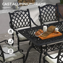 7-Piece Aluminium Outdoor Furniture Set with Cushioned Chairs and Rectangle Dining Table