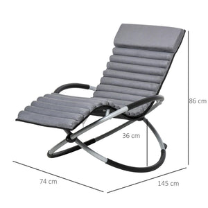 Metal Orbital Rocking Chair with Folding Design & Padded Mat