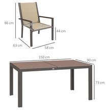 7-Piece Garden Dining Set with Plastic Wood-Top Table