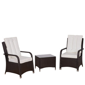 2-Seater Rattan Table Chair Bistro Garden Furniture Set