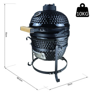 Cast Iron Ceramic Kamado Charcoal BBQ Oven Black