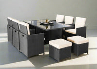 CUBE RATTAN GARDEN FURNITURE SET CHAIRS SOFA TABLE OUTDOOR PATIO WICKER 10 SEATS