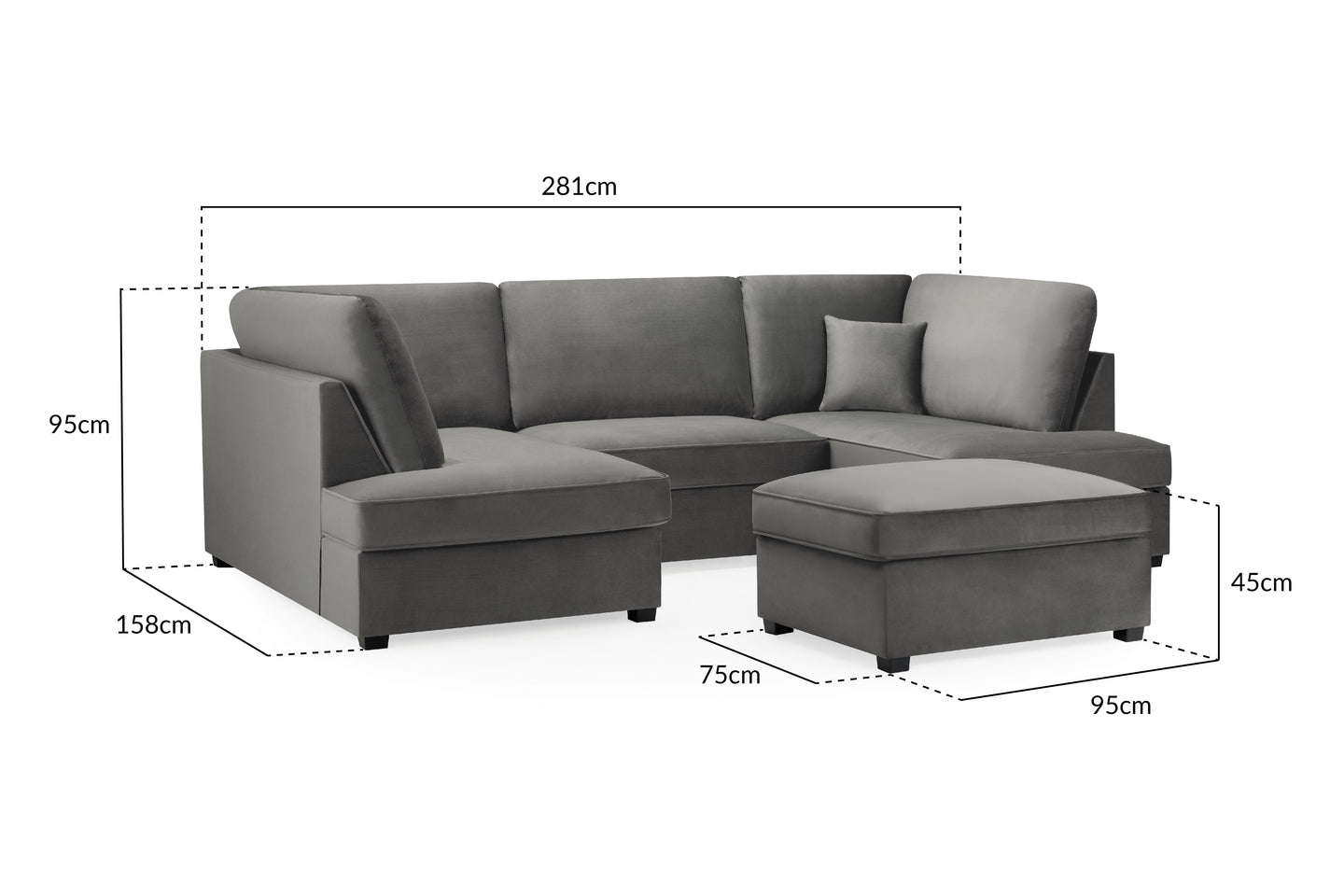 Carnaby U Shape Corner Sofa Dimensions