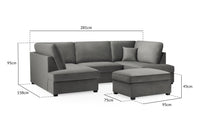 Carnaby U Shape Corner Sofa Dimensions