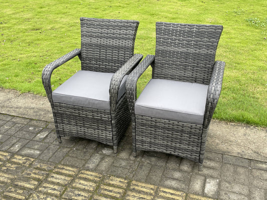 Dark Grey Rattan 6-Seater Dining Set with Gas Fire Pit Table