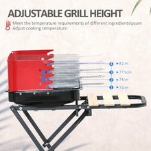 Charcoal Trolley BBQ Grill with Windshield & Side Trays