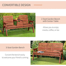 Garden Love Seat - Fir Wood Outdoor Garden Bench 