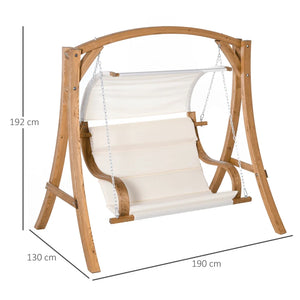 Wooden Porch Swing Chair with Canopy