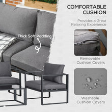 4-Piece Aluminium Patio Sofa Set with Cushions