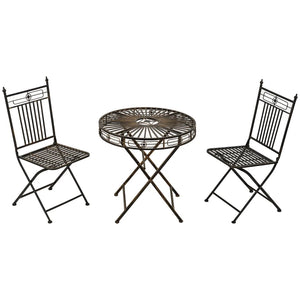 3PCs Bistro Set - Metal Frame, Mosaic Design