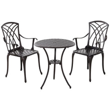 Aluminium 3-Piece Bistro Set: Coffee Table & 2 Chairs