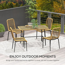 5-Piece Rattan Outdoor Dining Set w/ Glass Tabletop